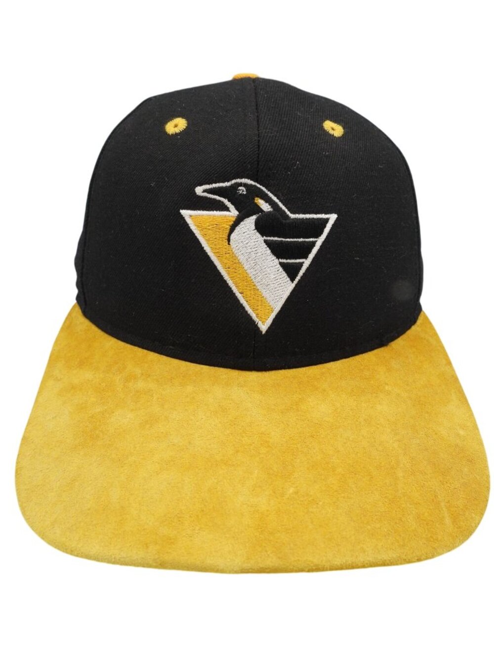Vintage 1990s PIttsburgh Penguins CCM #1 Apparel Suede Brim Wool Strapback Hat